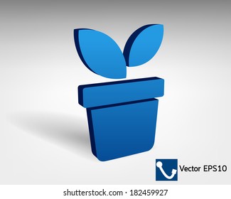 blue  flowerpot icon