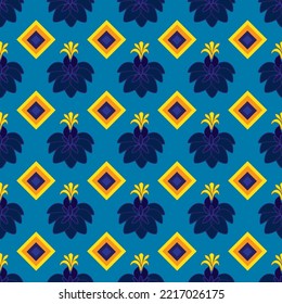 blue flowers  beautiful stylish pattern 