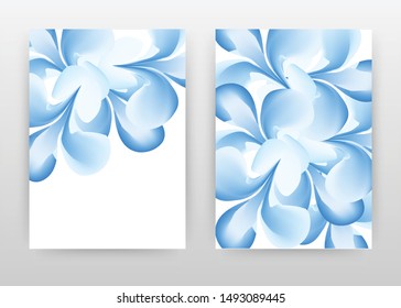 Blue flowers concept design of annual report, brochure, flyer, poster. Blue flower concept background vector illustration for flyer, leaflet, poster. Business abstract A4 brochure template.