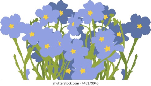 Blue flowers. Flax flowers