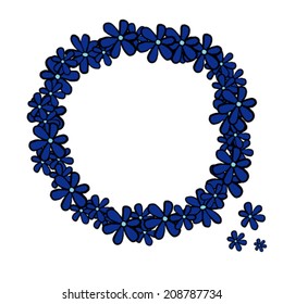 Blue Flowers Frame