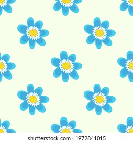 Blue flowers are large on a light background.Vector seamless pattern for textile, fabric, background, packaging paper.