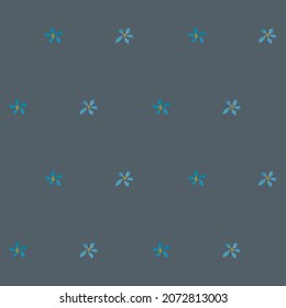 Blue flowers on blue background seamless pattern art design stock vector illustration for web, for print, for fabric print