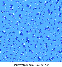 blue flowers on blue, seamless pattern for textile, cotton, wrapping paper, Wallpaper