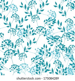 Blue flowers on white background