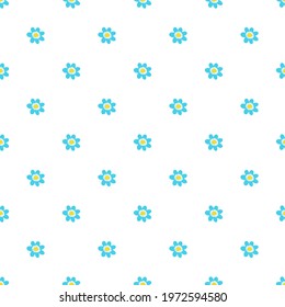 Blue flowers on a white background.Vector seamless pattern for textile, fabric, background, packaging paper.
