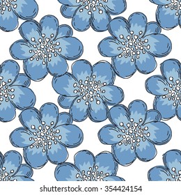 blue flowers pattern