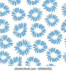 Blue flowers pattern