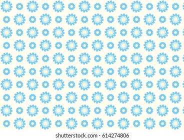 Blue flowers pattern on a light yellow background.