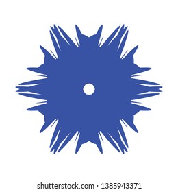Blue Flowers / Pseudo-Snowflakes on white background. - Vector