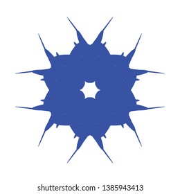 Blue Flowers / Pseudo-Snowflakes on white background. - Vector