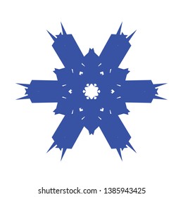 Blue Flowers / Pseudo-Snowflakes on white background. - Vector