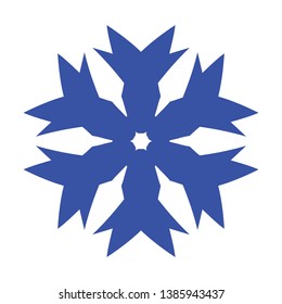 Blue Flowers / Pseudo-Snowflakes on white background. - Vector