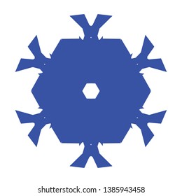 Blue Flowers / Pseudo-Snowflakes on white background. - Vector