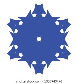 Blue Flowers / Pseudo-Snowflakes on white background. - Vector