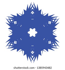 Blue Flowers / Pseudo-Snowflakes on white background. - Vector
