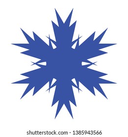 Blue Flowers / Pseudo-Snowflakes on white background. - Vector