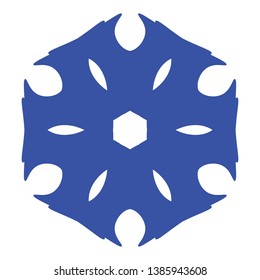 Blue Flowers / Pseudo-Snowflakes on white background. - Vector