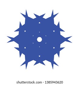 Blue Flowers / Pseudo-Snowflakes on white background. - Vector
