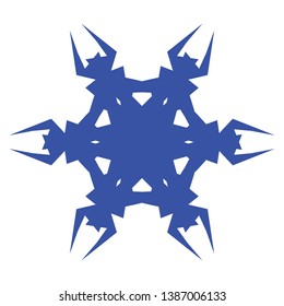 Blue Flowers / Pseudo-Snowflakes on white background. - Vector