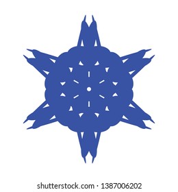 Blue Flowers / Pseudo-Snowflakes on white background. - Vector