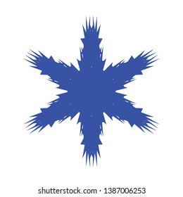 Blue Flowers / Pseudo-Snowflakes on white background. - Vector