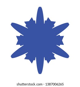 Blue Flowers / Pseudo-Snowflakes on white background. - Vector