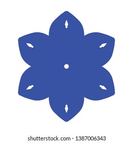 Blue Flowers / Pseudo-Snowflakes on white background. - Vector