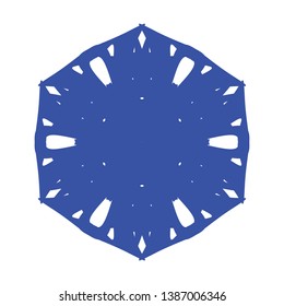 Blue Flowers / Pseudo-Snowflakes on white background. - Vector