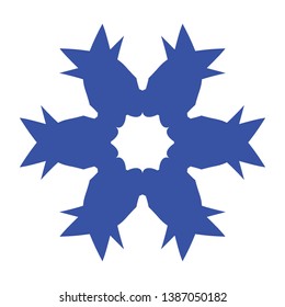 Blue Flowers / Pseudo-Snowflakes on white background. - Vector
