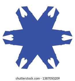 Blue Flowers / Pseudo-Snowflakes on white background. - Vector