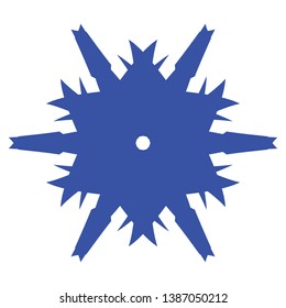 Blue Flowers / Pseudo-Snowflakes on white background. - Vector