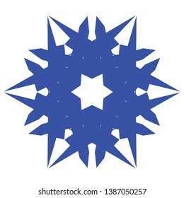 Blue Flowers / Pseudo-Snowflakes on white background. - Vector