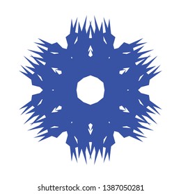 Blue Flowers / Pseudo-Snowflakes on white background. - Vector