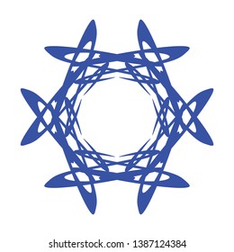 Blue Flowers / Pseudo-Snowflakes on white background. - Vector