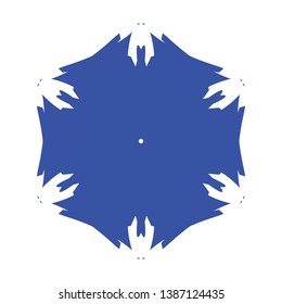 Blue Flowers / Pseudo-Snowflakes on white background. - Vector