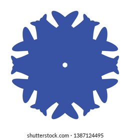 Blue Flowers / Pseudo-Snowflakes on white background. - Vector