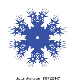 Blue Flowers / Pseudo-Snowflakes on white background. - Vector
