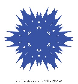 Blue Flowers / Pseudo-Snowflakes on white background. - Vector