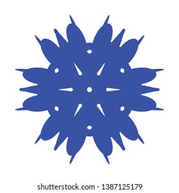 Blue Flowers / Pseudo-Snowflakes on white background. - Vector