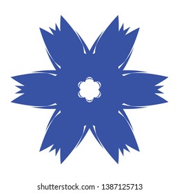 Blue Flowers / Pseudo-Snowflakes on white background. - Vector
