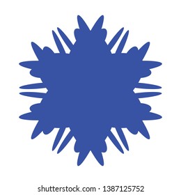 Blue Flowers / Pseudo-Snowflakes on white background. - Vector