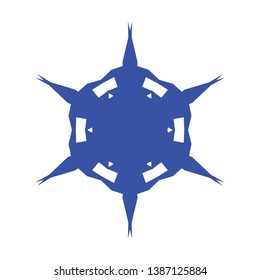 Blue Flowers / Pseudo-Snowflakes on white background. - Vector