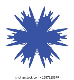 Blue Flowers / Pseudo-Snowflakes on white background. - Vector