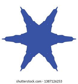Blue Flowers / Pseudo-Snowflakes on white background. - Vector