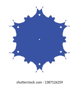 Blue Flowers / Pseudo-Snowflakes on white background. - Vector