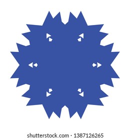 Blue Flowers / Pseudo-Snowflakes on white background. - Vector