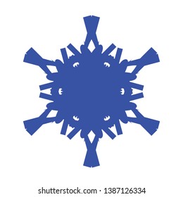 Blue Flowers / Pseudo-Snowflakes on white background. - Vector