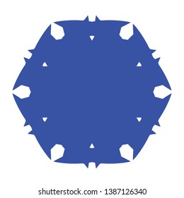 Blue Flowers / Pseudo-Snowflakes on white background. - Vector