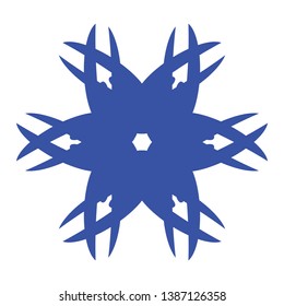 Blue Flowers / Pseudo-Snowflakes on white background. - Vector